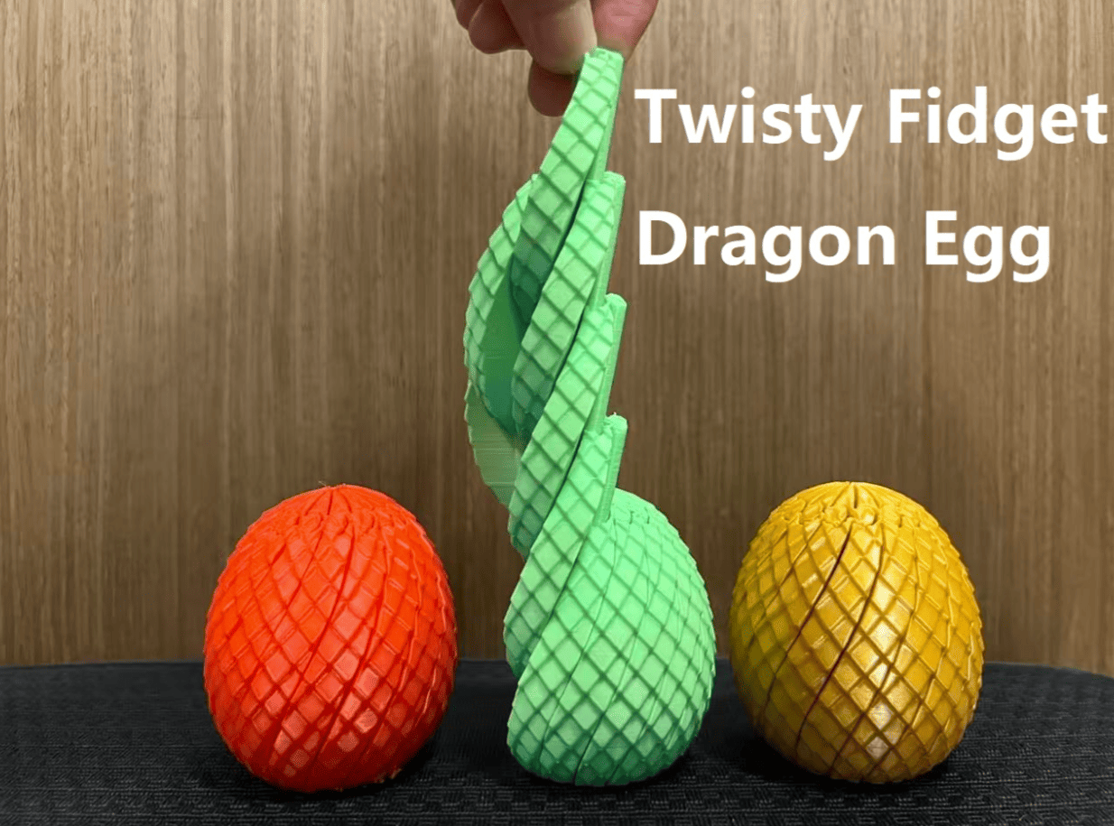 3d printed toys_twisty fidget dragon egg